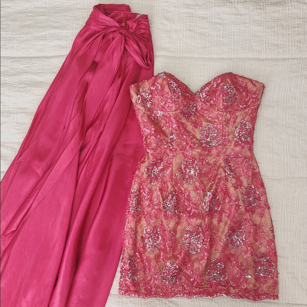 Sherri Hill Pink 2 Piece Dress